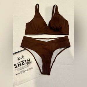 SHEIN XL Espresso Two Piece Women’s Swimsuit - NWT